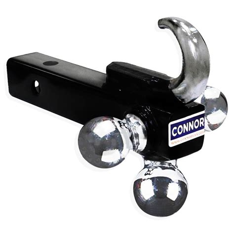 Connor Tri Ball Hitch with Hook - 2" Trailer Hitch Chrome (GTW-2000 ...