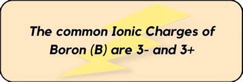 What is the Ionic Charge of Boron (B)? And Why?