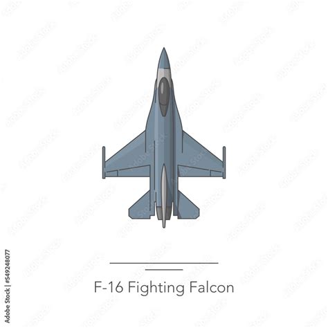 F-16 Fighting Falcon outline colorful icon. Isolated fighter jet on ...