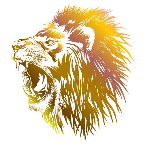 Lion Head Roars, Lion Head, Roaring, Wild PNG and Vector with ...