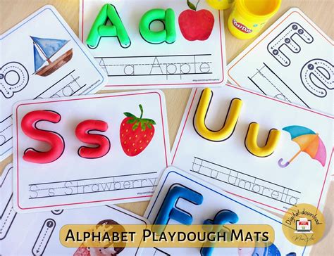 Alphabet Play Doh Printable Mats Preschool ABC Playdough Activity for ...