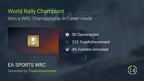 World Rally Champion! achievement in WRC