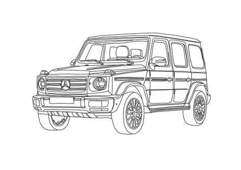 Mercedes Benz G Wagon Coloring Page Sketch Coloring Page