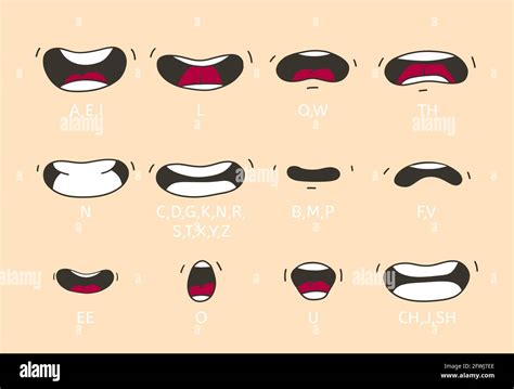 Cartoon talking mouth and lips expressions. Talking mouths lips for ...