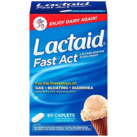 Lactaid Fast Act Lactose Intolerance Relief Pills, 60 single-dose ...