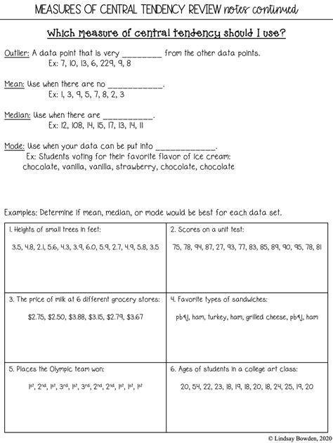 Measure Of Central Tendency Worksheet – Zip Worksheet