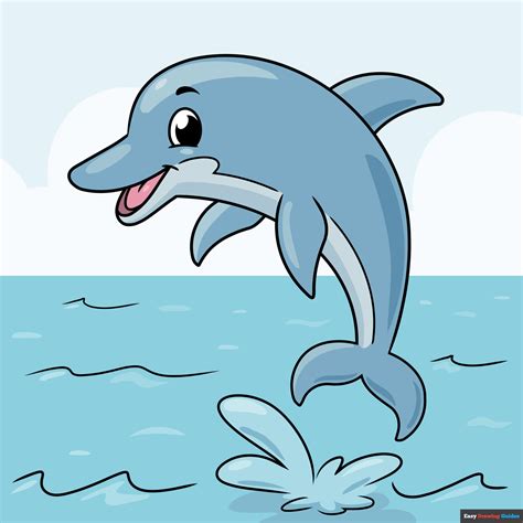 How to Draw a Cartoon Dolphin - Really Easy Drawing Tutorial