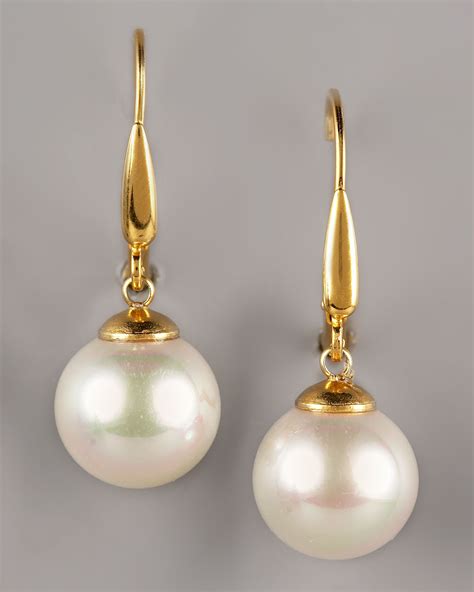 Lyst - Majorica Pearl Drop Earrings in White