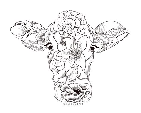 Coloring Book Flower Cow - FREE Download — Sarah Voyer