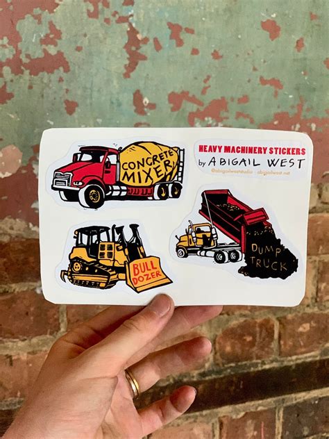 Heavy Machinery Vinyl Sticker Sheet Waterproof Durable Mini | Etsy