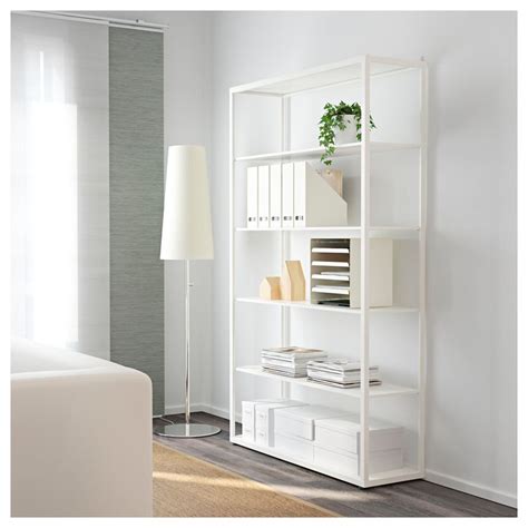 FJÄLKINGE Shelf unit, white, 46 1/2x76" - IKEA | Ikea shelving unit ...