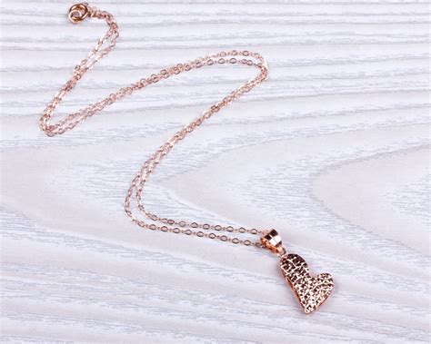 Rose Gold Heart Necklace • Valentines Day Gift