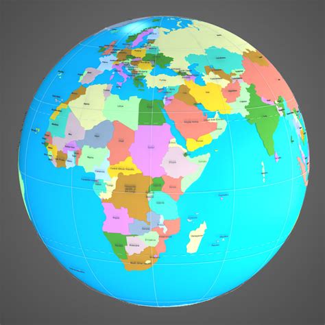 3d model geopolitical globe political