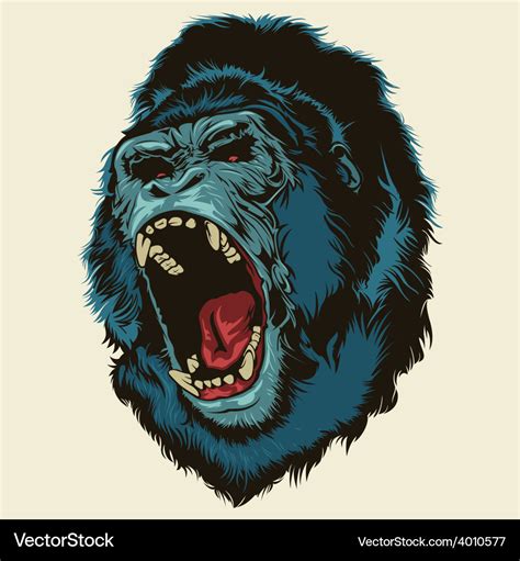 Angry gorilla head Royalty Free Vector Image - VectorStock