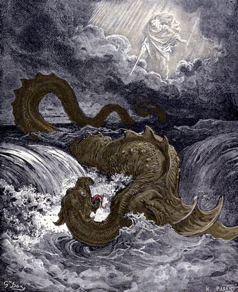 The Leviathan, sea monster resembling the sea snake referred to in the ...