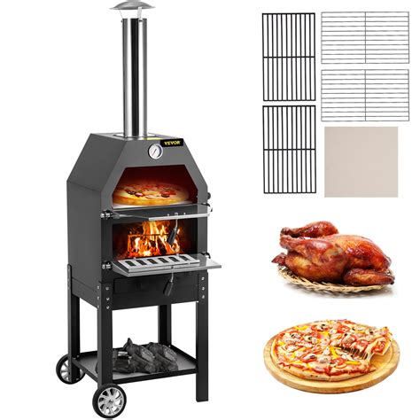 VEVOR VEVOR Outdoor Pizza Oven, 12" Wood Fire Oven, 2-Layer Pizza Oven ...