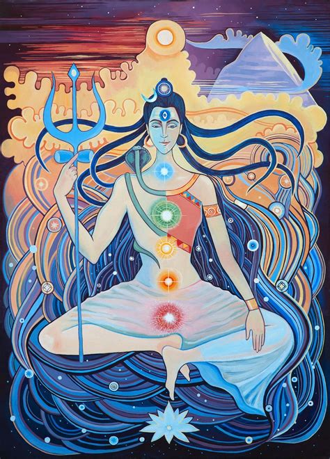 Shiva and Shakti / Yoga / Meditation / Giclée canvas print | Etsy