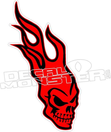 No Fear Flame Skull - Skull Decal - DecalMonster.com