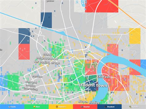 Novi Sad Neighborhood Map