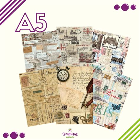 Jual Kertas Vintage Scrapbook Paper A5 by Zaynesia Projects | Shopee ...