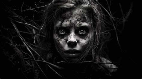 Dark Wallpaper With Scary Girl Background, Creepy Black And White ...