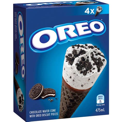 Oreo Frozen Dessert Cones 4 Pack | Woolworths