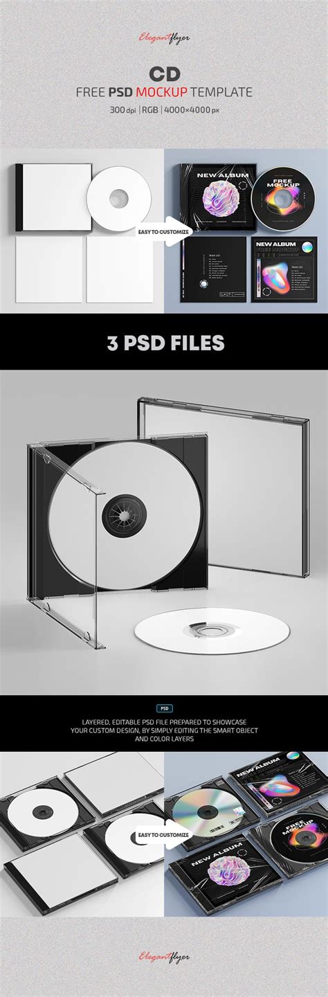 Free CD Mockup in PSD - 10033304 | by ElegantFlyer