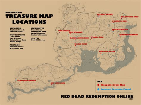 Treasure Map Locations - RDO : r/RedDeadOnline