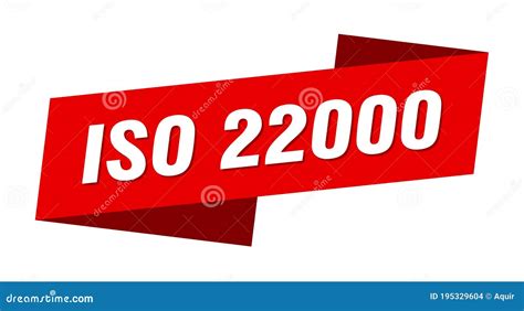 Iso 22000 Banner Template. Ribbon Label Sign. Sticker Cartoon Vector ...