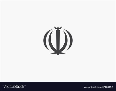 Emblem iran symbol iranian isolated on white Vector Image