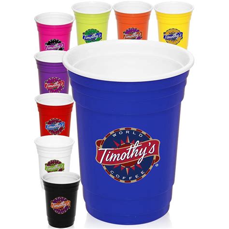 Custom 16 oz. Double Wall Plastic Party Cups | PG138 - DiscountMugs ...