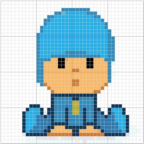 Busco a Pocoyo - Elly para hacer en hama midi | Pocoyo, Hama beads ...