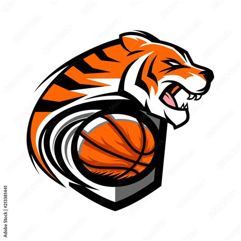 Tiger Basketball Team Logo Stock Vector | Adobe Stock