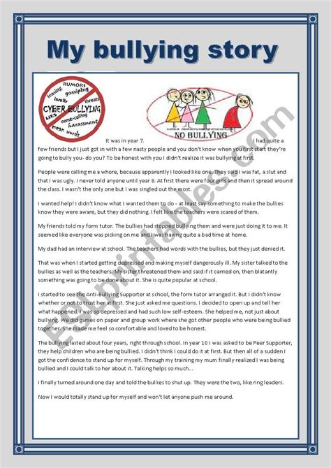 Printable Stories On Bullying