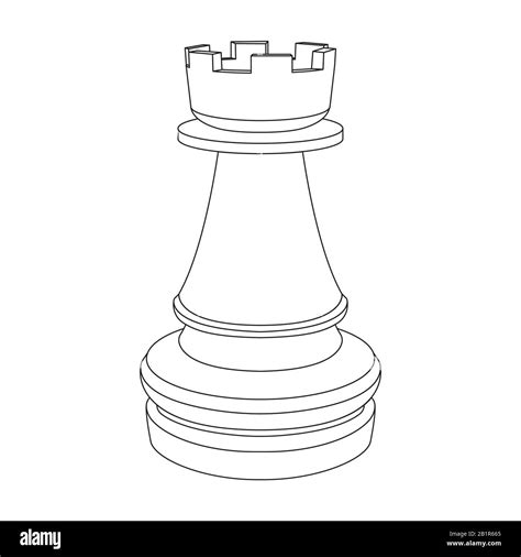 Chess rook. Outline drawing Stock Vector Image & Art - Alamy