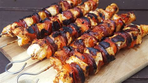 Albanian Chicken Kebabs infused with flavours of Albanian Salami