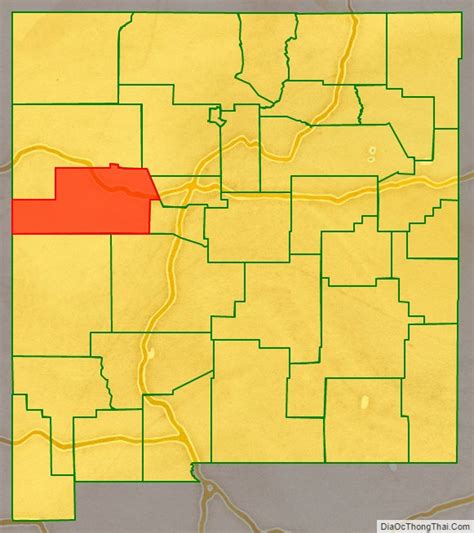 Map of Cibola County, New Mexico - Thong Thai Real