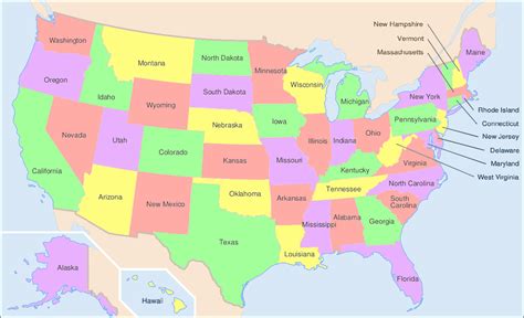 United States 50 States Map - Winna Kamillah