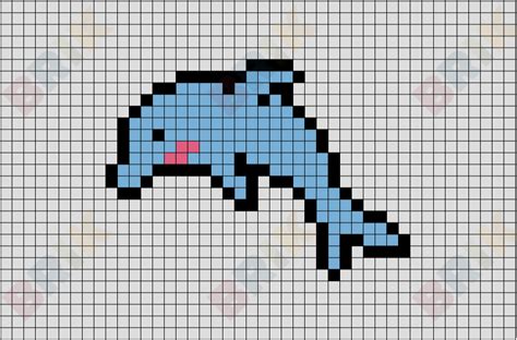 Dolphin Pixel Art | Pixel art, Pixel art grid, Minecraft pixel art