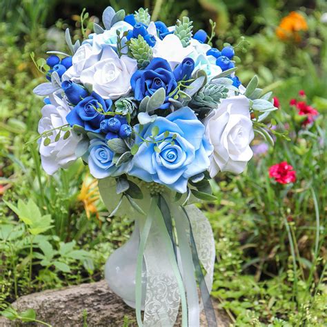 Blue Roses Wedding Bouquet - Handmade With Love | Oriflowers