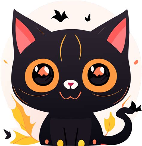 cute black cat icon. AI Generated 27735831 PNG