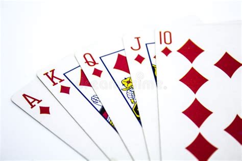 Royal Flush Poker Hand on White Background Stock Image - Image of suit ...