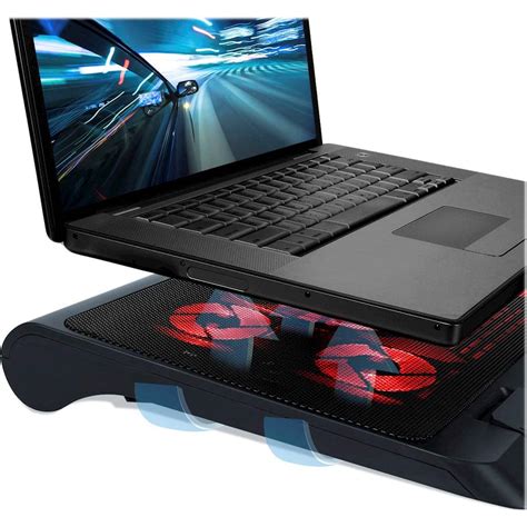 ENHANCE Gaming Laptop Cooling Pad Stand with LED Cooler Fans Red ...