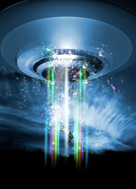 Ufo Human Abduction, Conceptual Artwork Digital Art by Victor Habbick ...