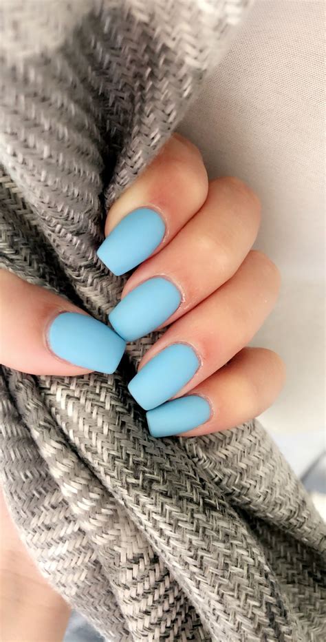 Stylish Baby Blue Matte Nails