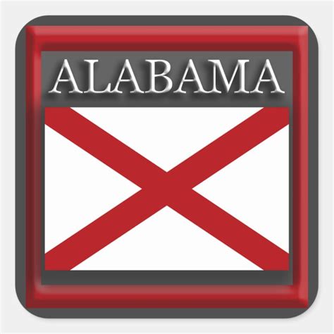 Alabama State Flag Design Sticker | Zazzle