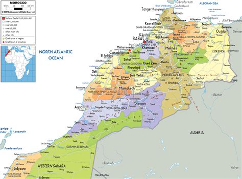 Political Map of Morocco - Ezilon Maps