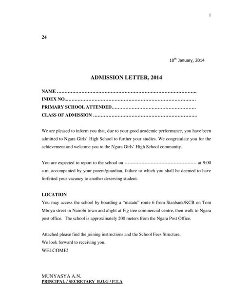 School Admission Letter - Gotilo