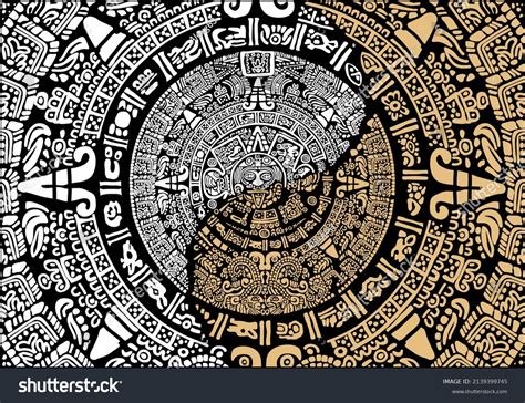 Mayan Calendarmask Ancient Peoples Americaimages Characters Stock ...