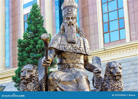 DUSHANBE, TAJIKISTAN - JULY 2, 2022: the Bronze Statue of Cyrus the ...